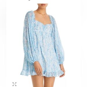 AQUA Floral & Feminine Bloomingdale’s Exclusive Balloon Sleeve Mini Dress